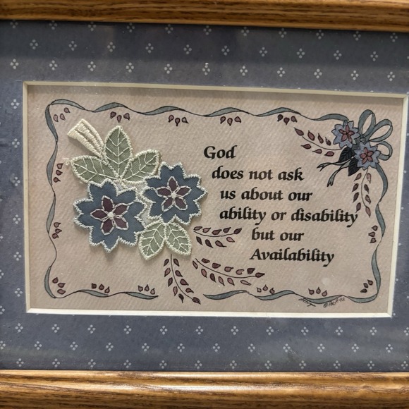 CROSSOAK Ind. Embroidered Framed Artwork Inspirational Made In USA Cottage Core - Picture 2 of 6